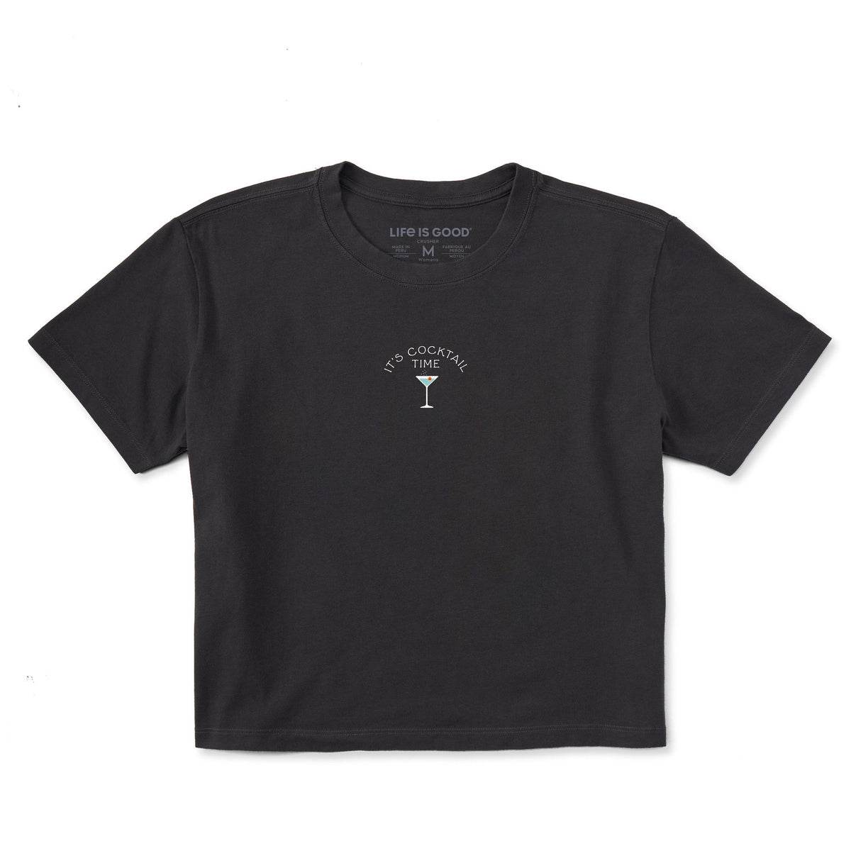 Women's It's Cocktail Time Short Sleeve Crusher Boxy Tee