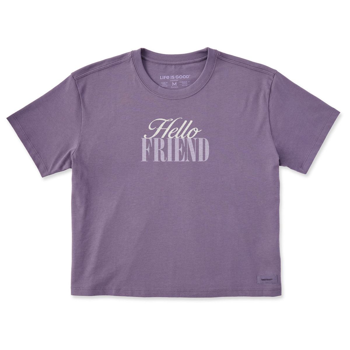 Women's Hello Friend Short Sleeve Crusher Boxy Tee