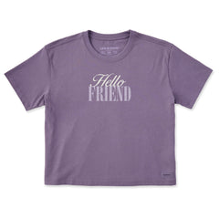 Women's Hello Friend Short Sleeve Crusher Boxy Tee