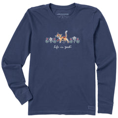 Women's Al with Flowers Long Sleeve Crusher Tee