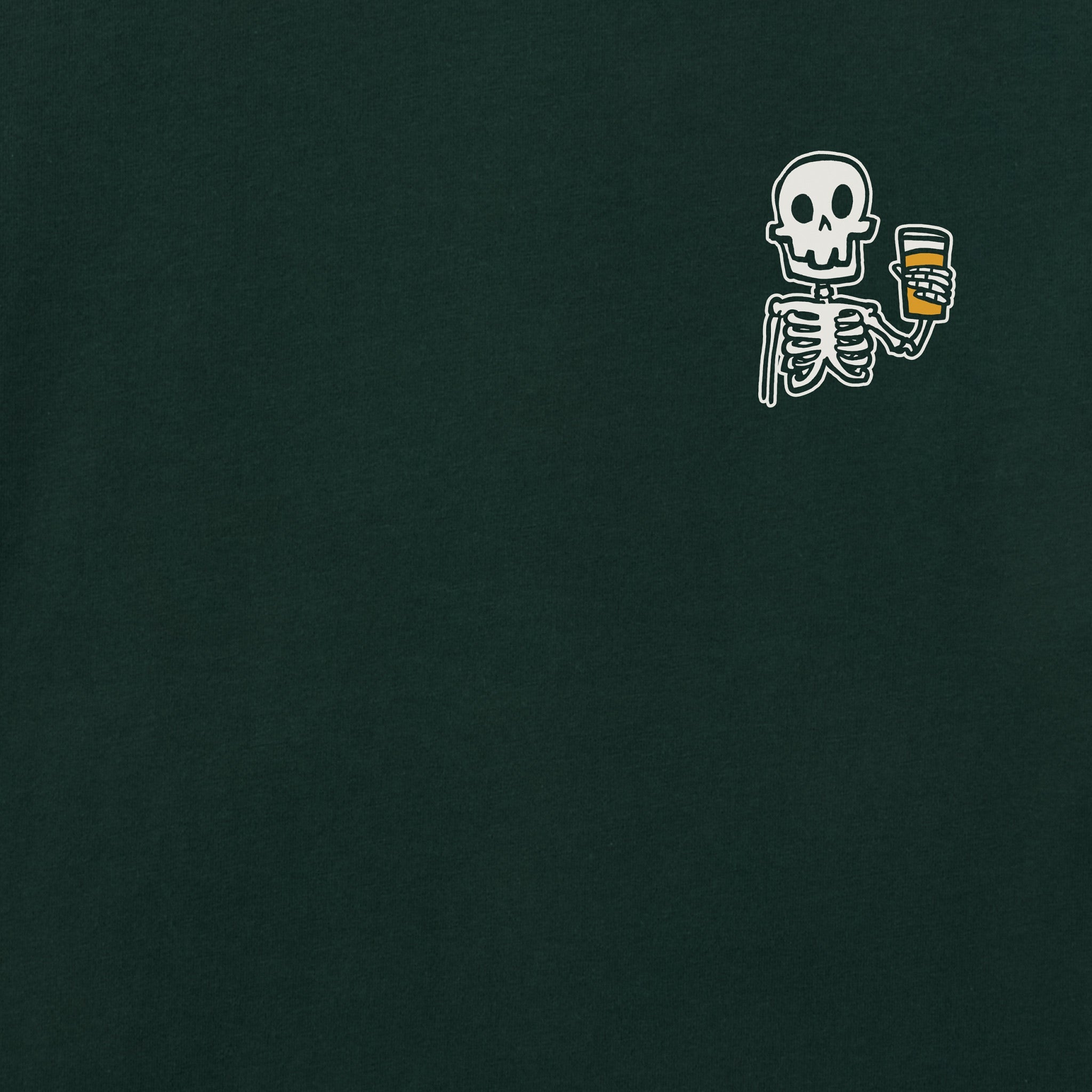 Men's Skeleton w Beer Good Vibes Fleece Zip Hoodie