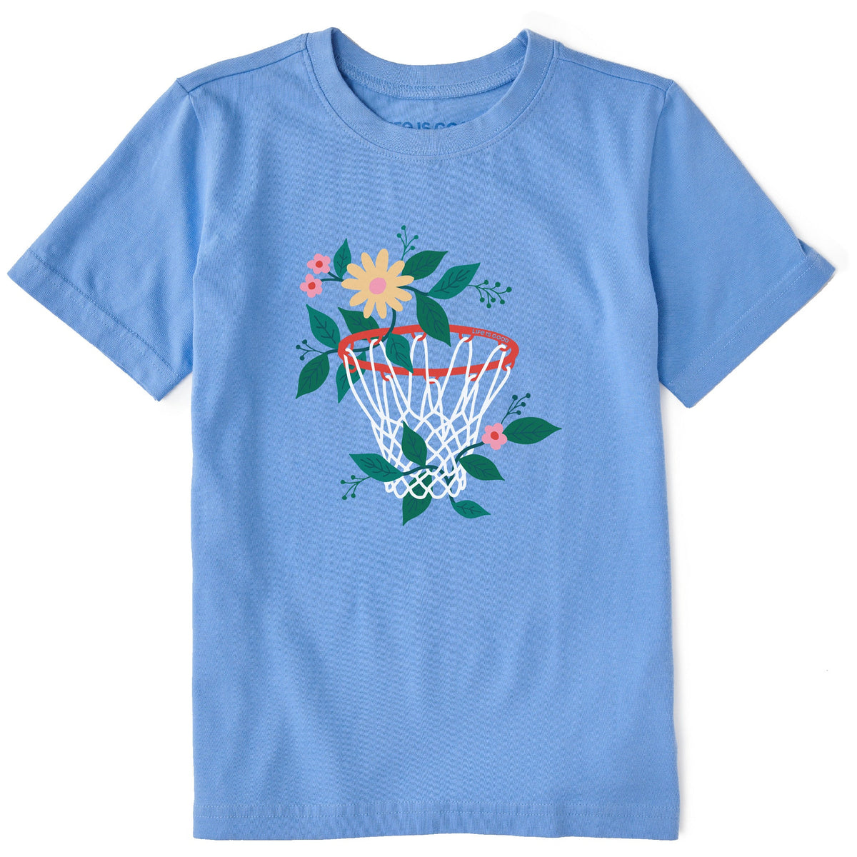 Kids Floral Basketball Short Sleeve Crusher Tee