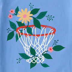 Kids Floral Basketball Short Sleeve Crusher Tee