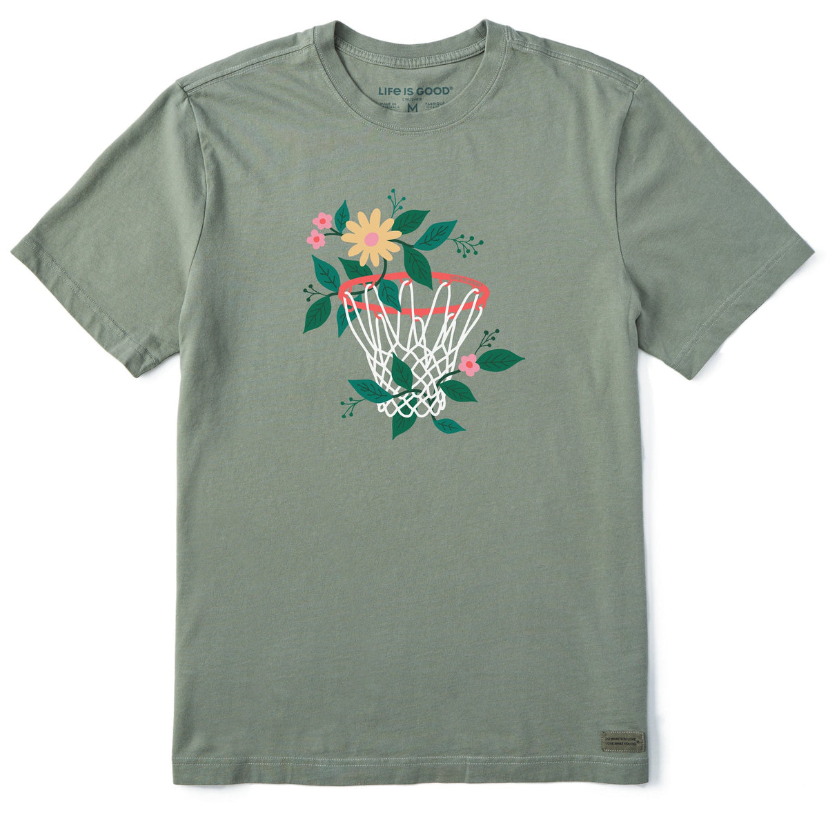 Men's Floral Basketball Short Sleeve Crusher Tee