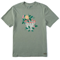 Men's Floral Basketball Short Sleeve Crusher Tee
