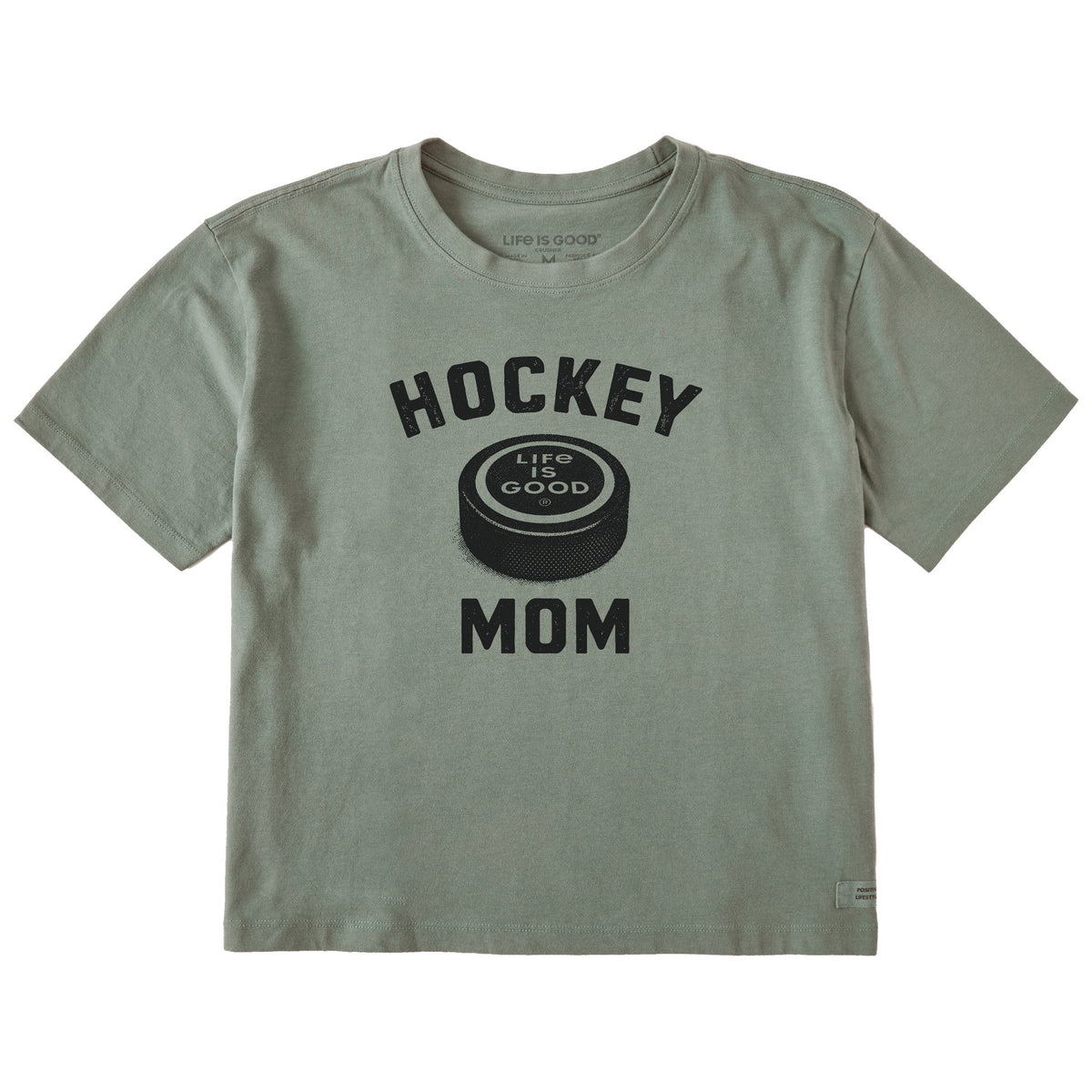 Women's Hockey Mom Big Puck Short Sleeve Crusher Boxy Tee