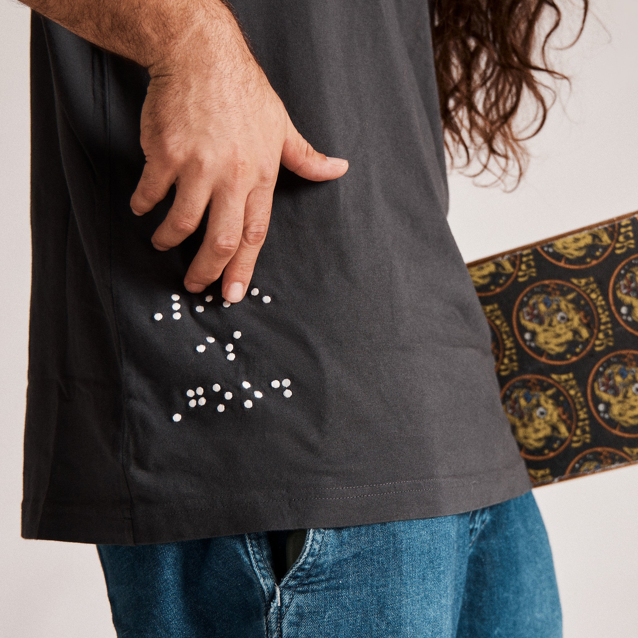Men's Embroidered Braille LIG Short Sleeve Crusher Tee