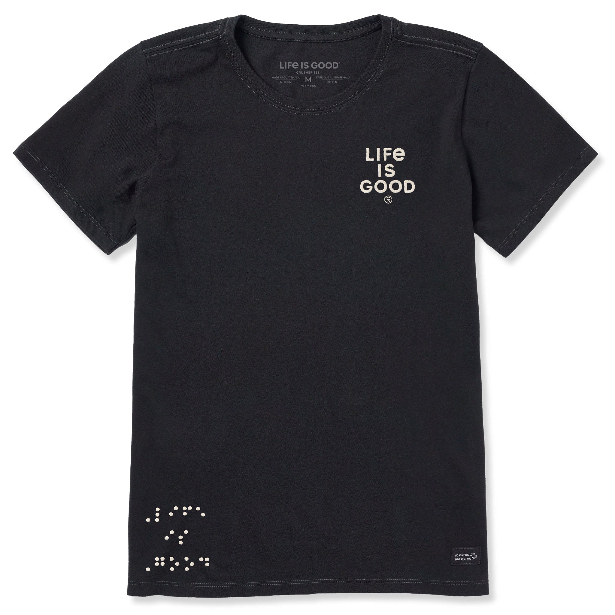 Women's Embroidered Braille LIG Short Sleeve Crusher Tee