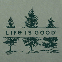 Men's Three Pine Trees Long Sleeve Crusher Tee
