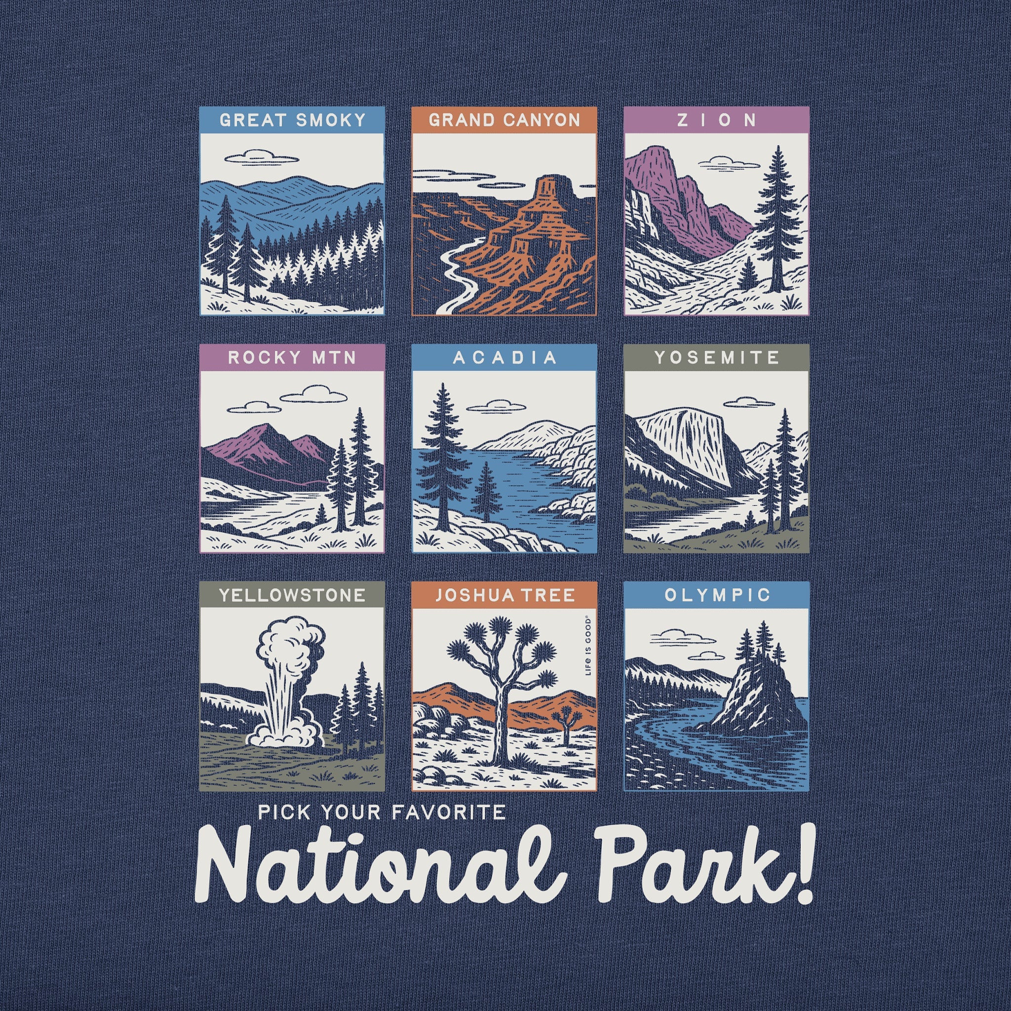 Men's Pick Your Favorite National Park Short Sleeve Crusher Tee