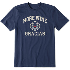 Men's More Wine Gracias Short Sleeve Crusher Tee