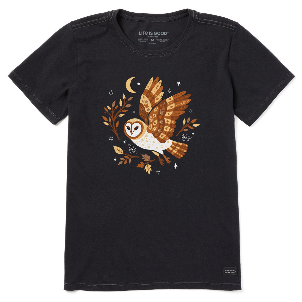 Women's Celestial Barn Owl Short Sleeve Crusher Tee