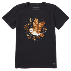 Women's Celestial Barn Owl Short Sleeve Crusher Tee