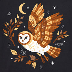 Women's Celestial Barn Owl Short Sleeve Crusher Tee