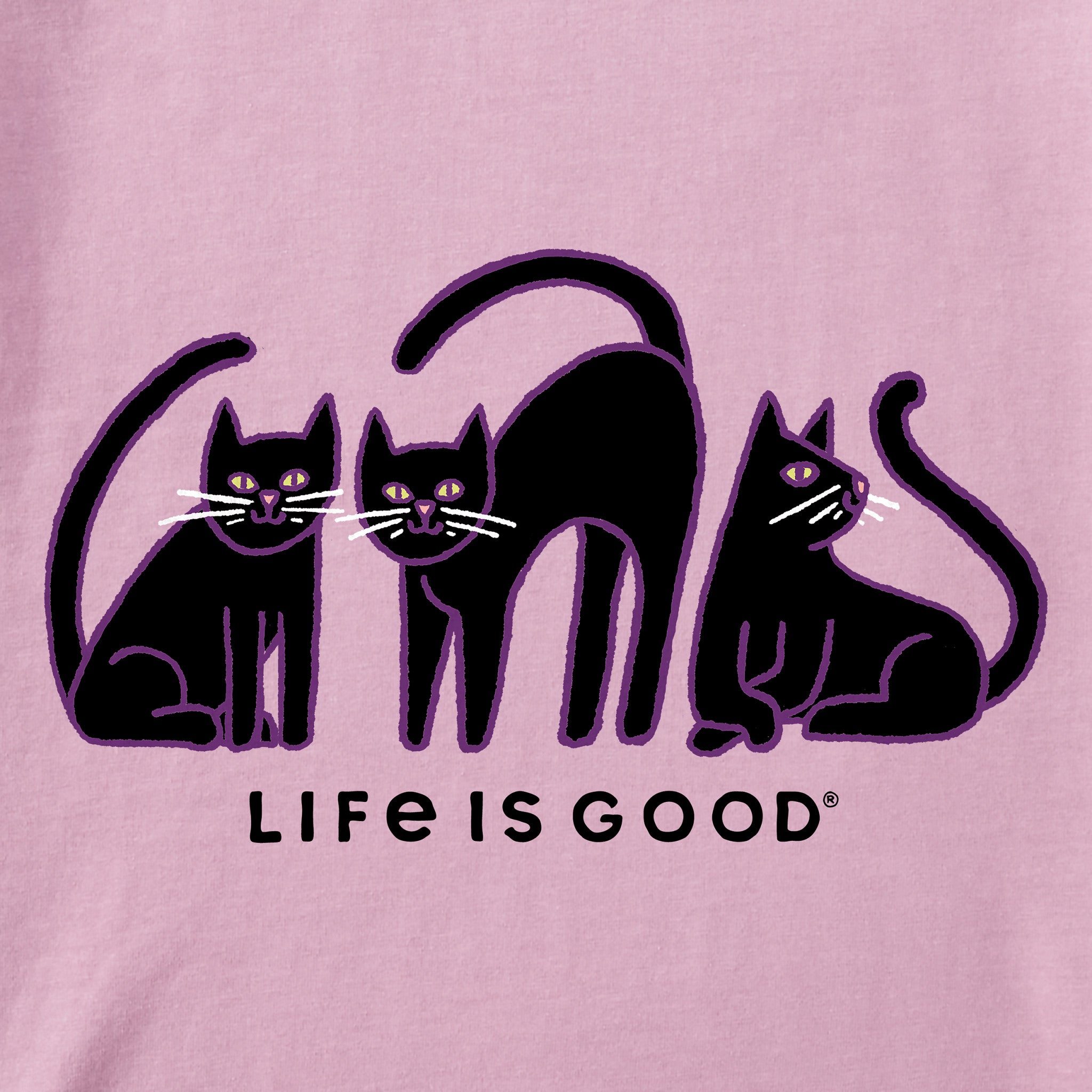 Kids Black Cat Trio Short Sleeve Crusher Tee