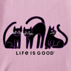 Kids Black Cat Trio Short Sleeve Crusher Tee