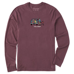 Men's Yes, Chef Long Sleeve Crusher Tee