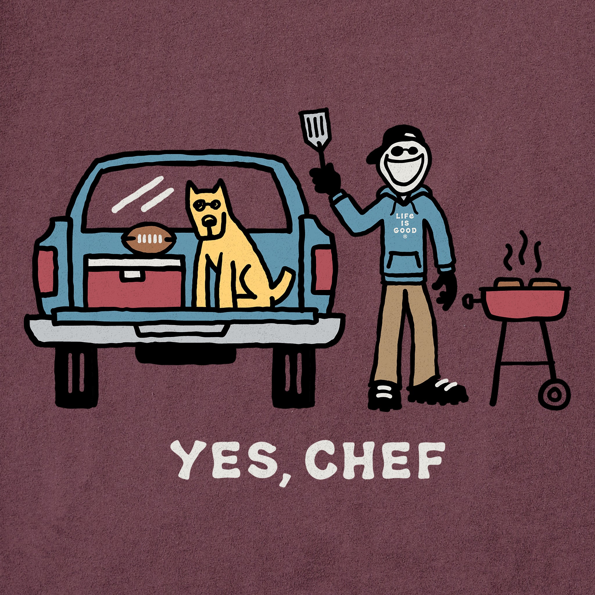 Men's Yes, Chef Long Sleeve Crusher Tee