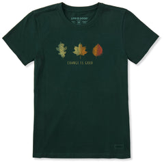 Women's Change is Good Leafs Short Sleeve Crusher Tee