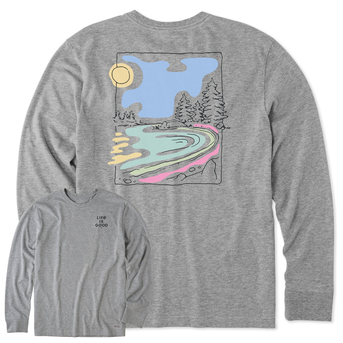 Women's Impressionist Lake Long Sleeve Crusher Tee