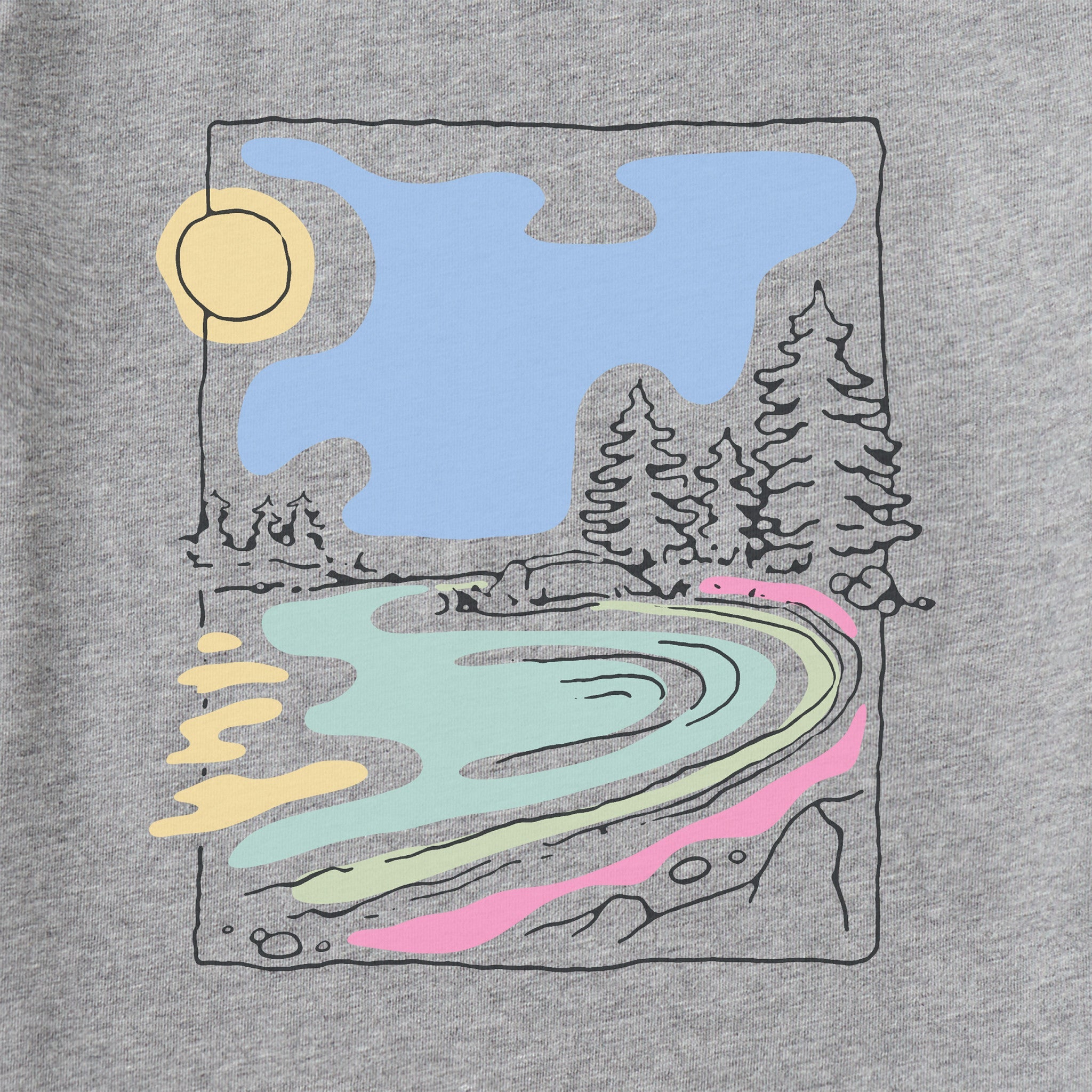 Women's Impressionist Lake Long Sleeve Crusher Tee