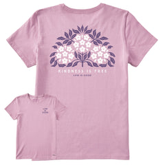 Women's Kindness is Free Floral Symmetry Short Sleeve Tee