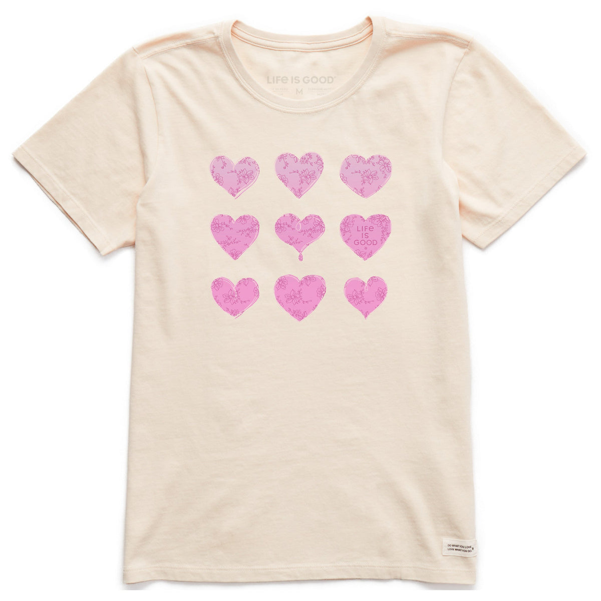 Women's Gradient Multi Hearts Short Sleeve Crusher Tee