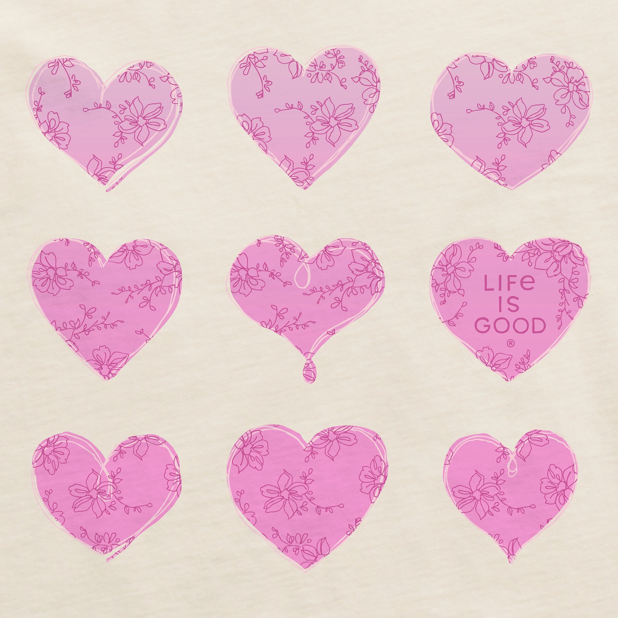 Women's Gradient Multi Hearts Short Sleeve Crusher Tee