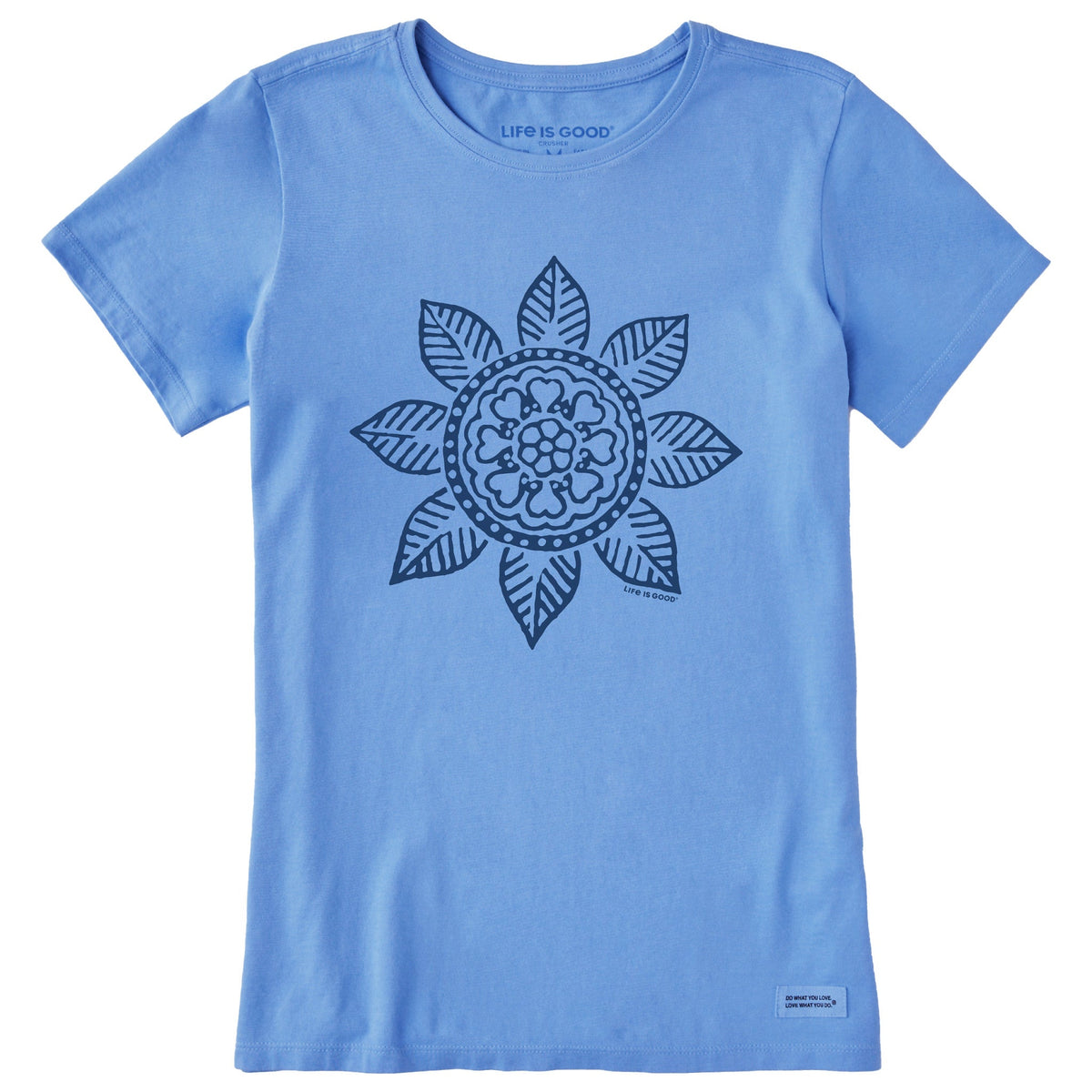 Women's Leaf Heart Mandala Short Sleeve Crusher Tee