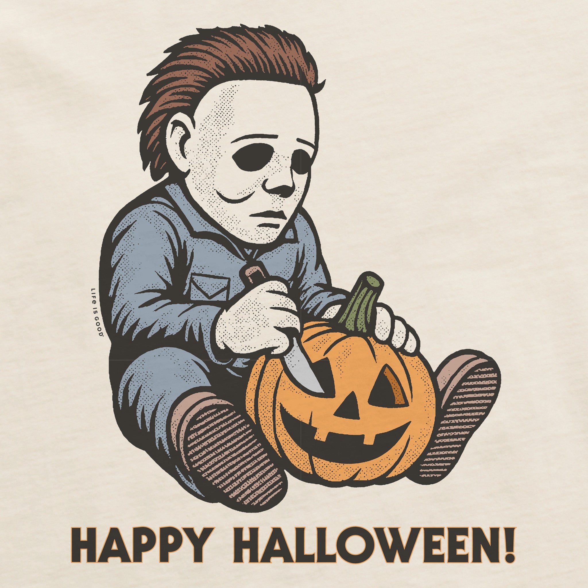 Women's Happy Halloween Carving Short Sleeve Crusher Boxy Tee