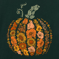 Women's Flower Pumpkin Short Sleeve Crusher Tee