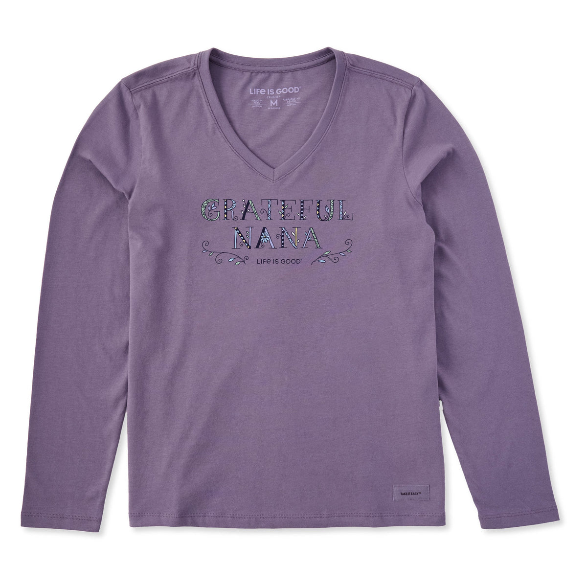 Women's Grateful Nana Doodle Long Sleeve Crusher Vee