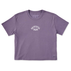 Women's Grateful Mom Arch Short Sleeve Crusher Boxy Tee