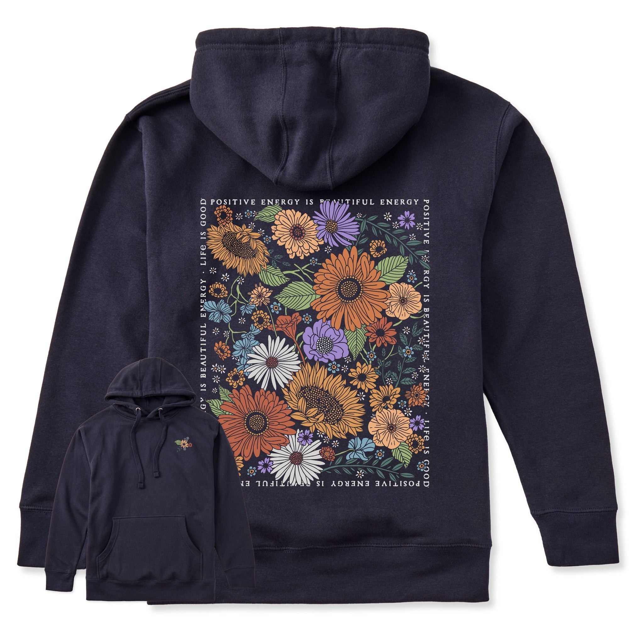Adult Unisex Beautiful Energy Wildflowers Every Wear Hoodie Sweatshirt