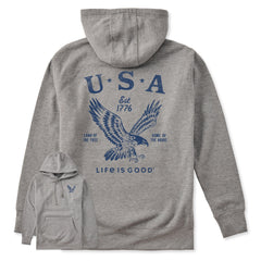 Adult Unisex USA 1776 Eagle Every Wear Hoodie Sweatshirt