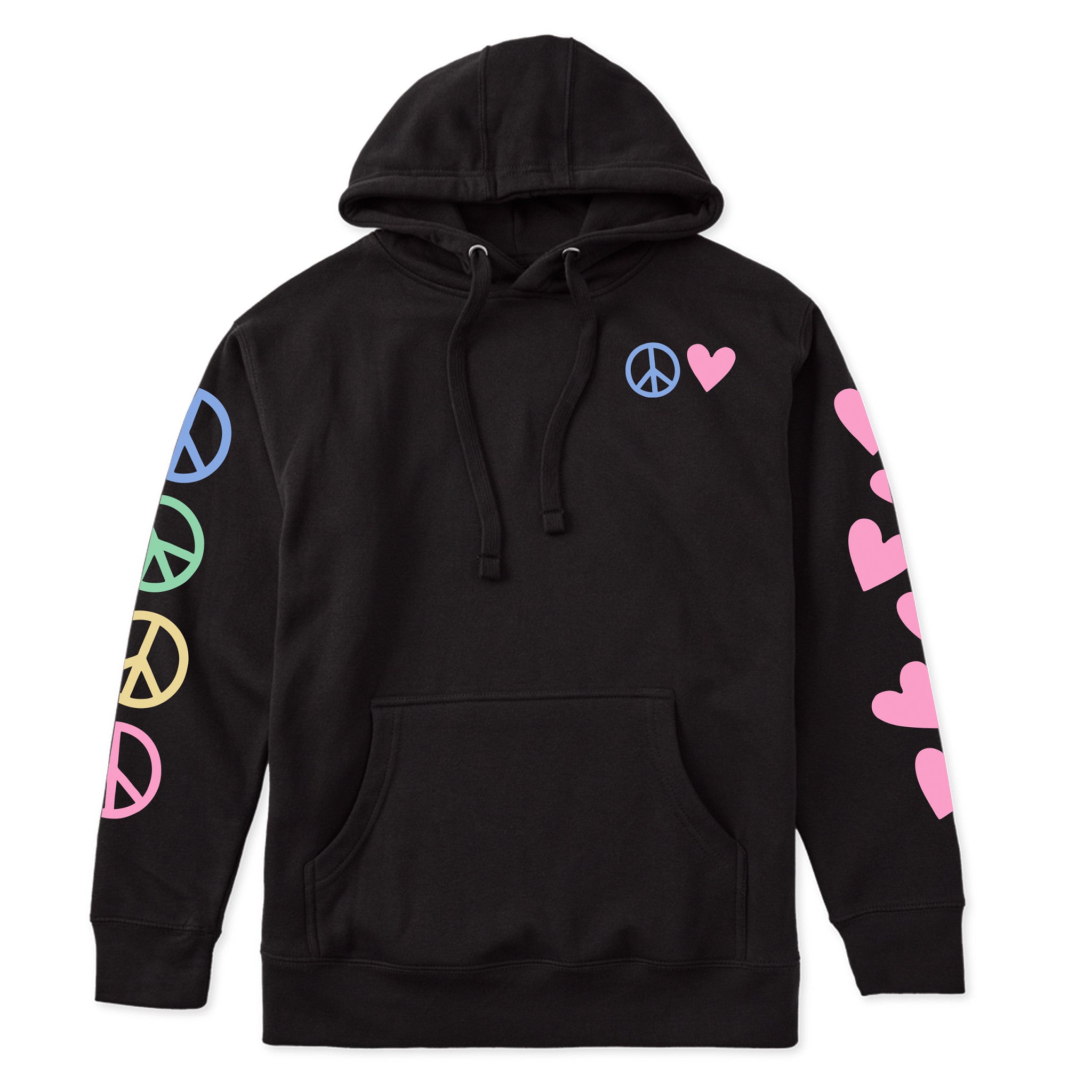 Adult Unisex Peace and Love Together Every Wear Hoodie Sweatshirt