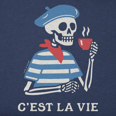 Women's C'est La Vie Skeleton Short Sleeve Crusher Boxy Tee
