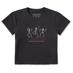 Women's Forever Grateful Dancing Skeletons Crusher-LITE Shrunken Tee