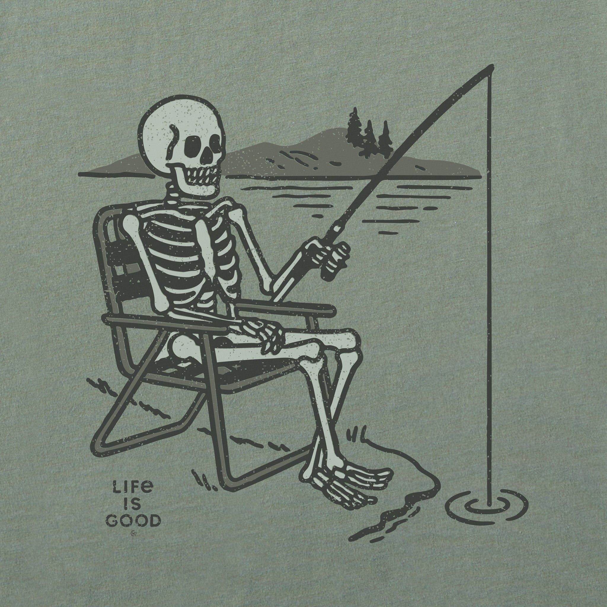 Men's Fishing Skeleton Short Sleeve Crusher Tee