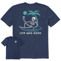 Men's Life Was Good on the Beach Short Sleeve Crusher Tee