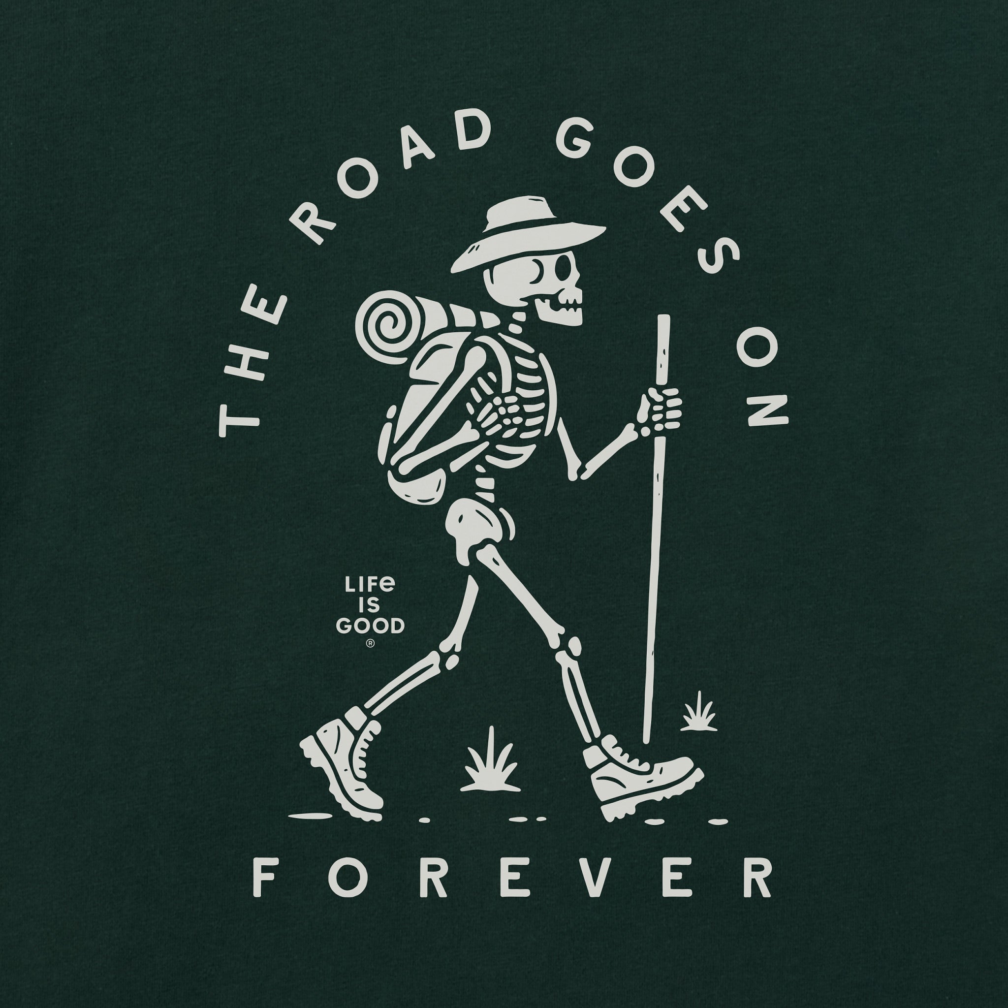 Men's The Road Goes on Forever Skeleton Short Sleeve Crusher Tee