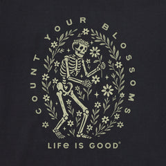Women's Count Your Blossoms Skeleton Short Sleeve Crusher Tee