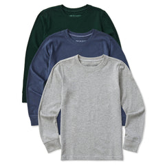 Kids Solid 3-Pack Long Sleeve Crusher Tee  Multi 2