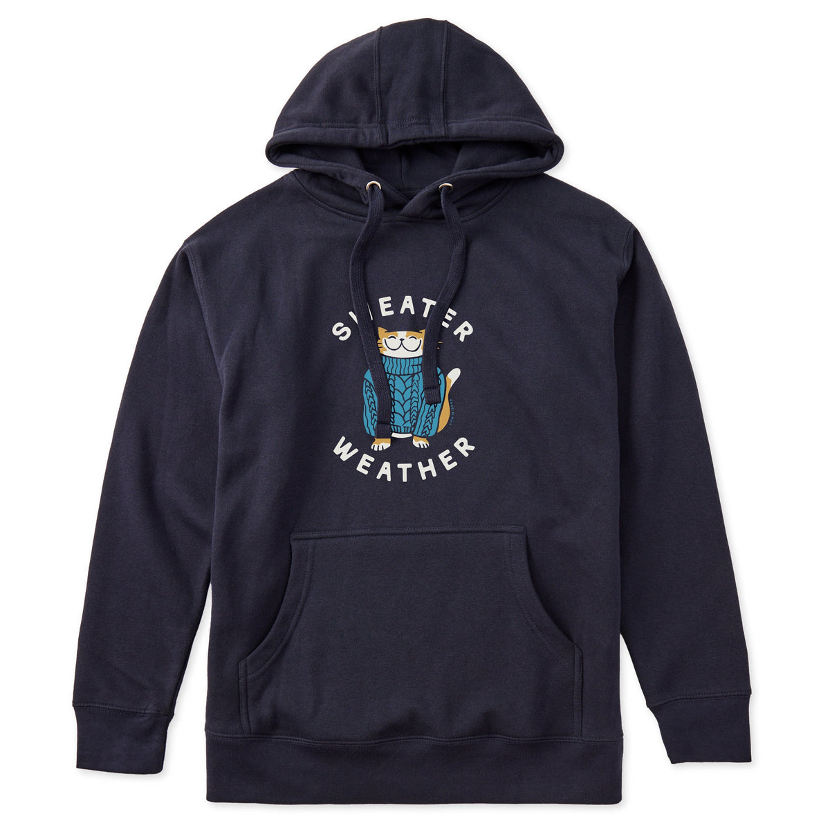 Adult Unisex Sweater Weather Cat Every Wear Hoodie Sweatshirt