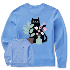 Women's Can you see the Cat? Simply True Fleece Crew