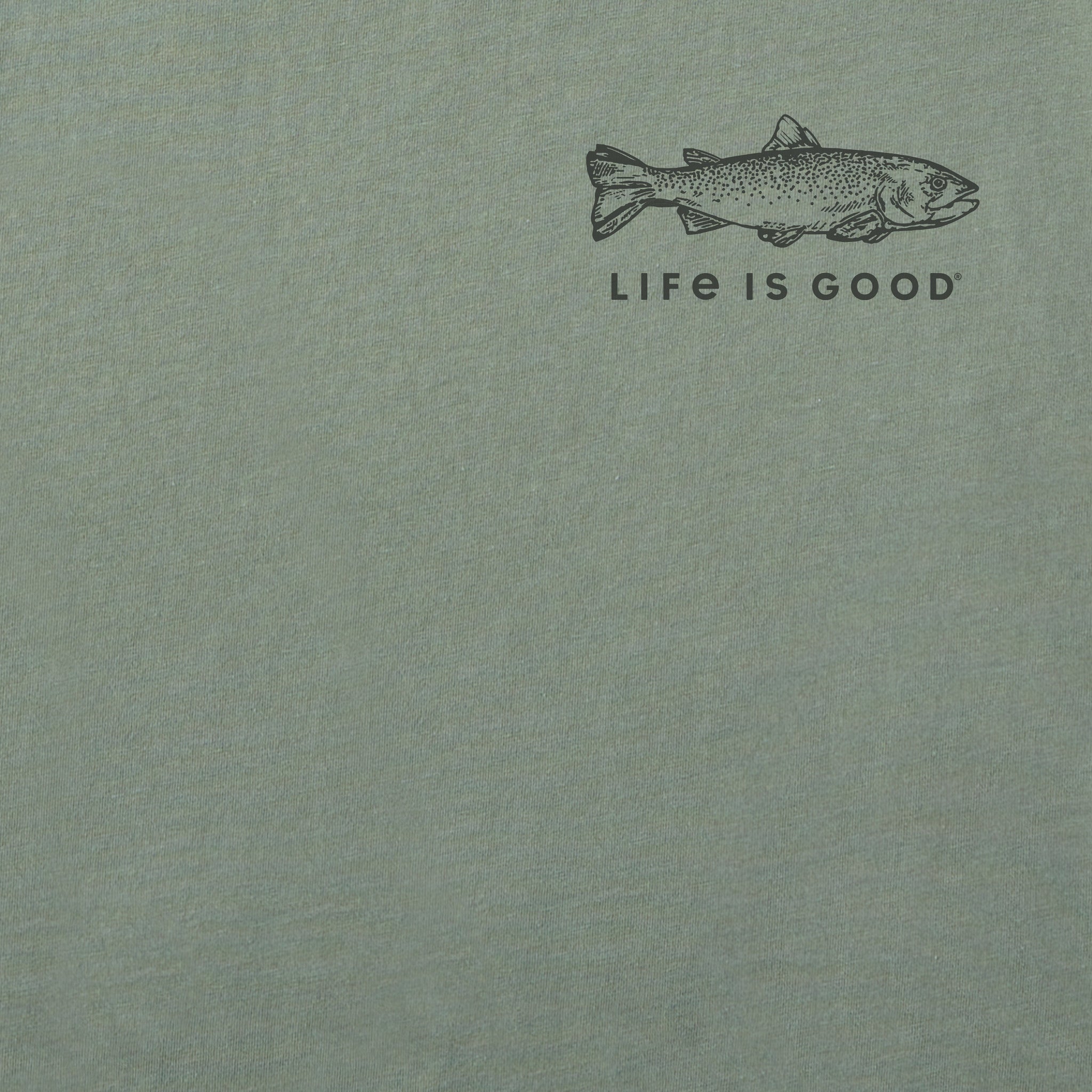 Men's Etched Simple Fish Long Sleeve Crusher Tee