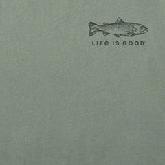 Men's Etched Simple Fish Long Sleeve Crusher Tee