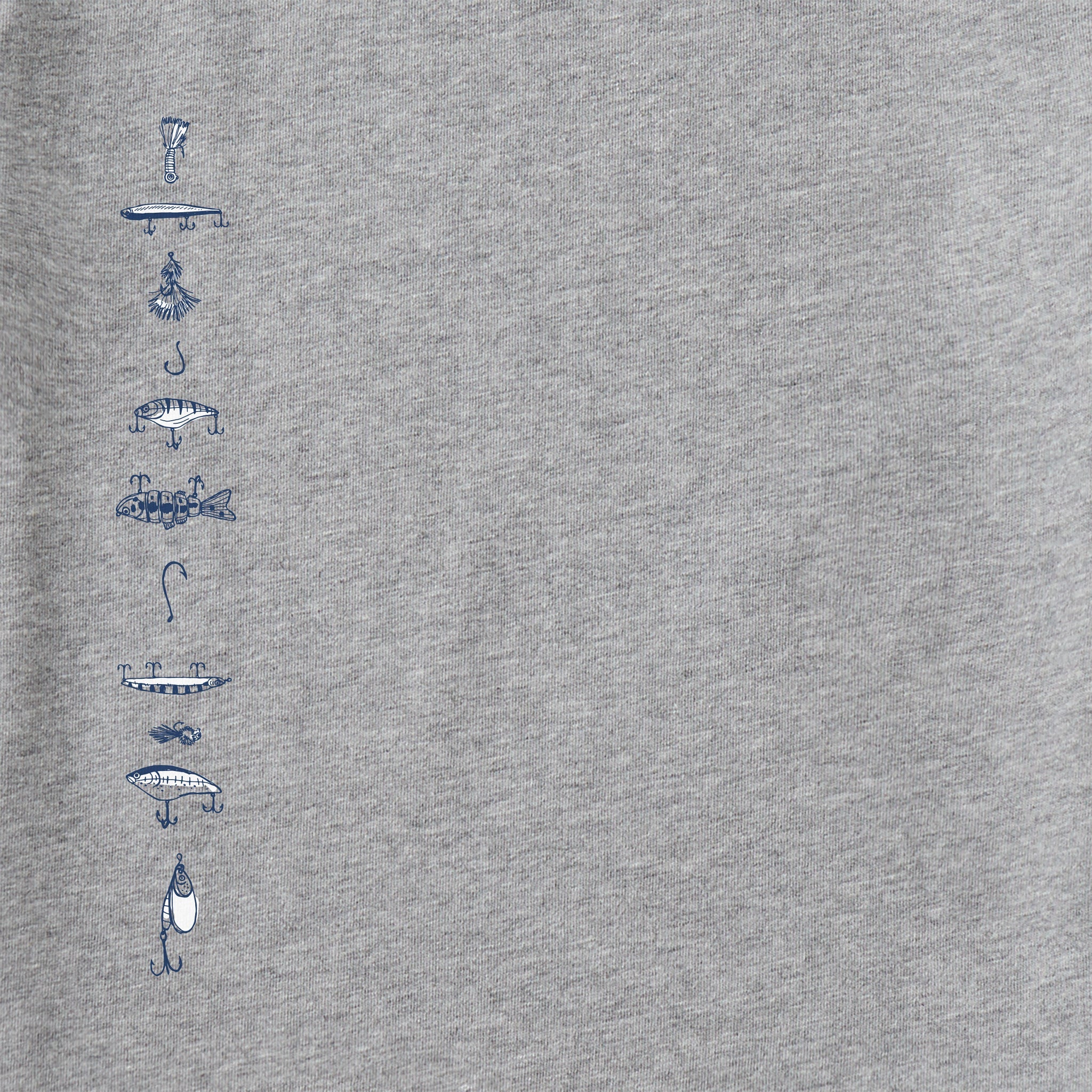 Men's Etched Simple Fish Long Sleeve Crusher Tee
