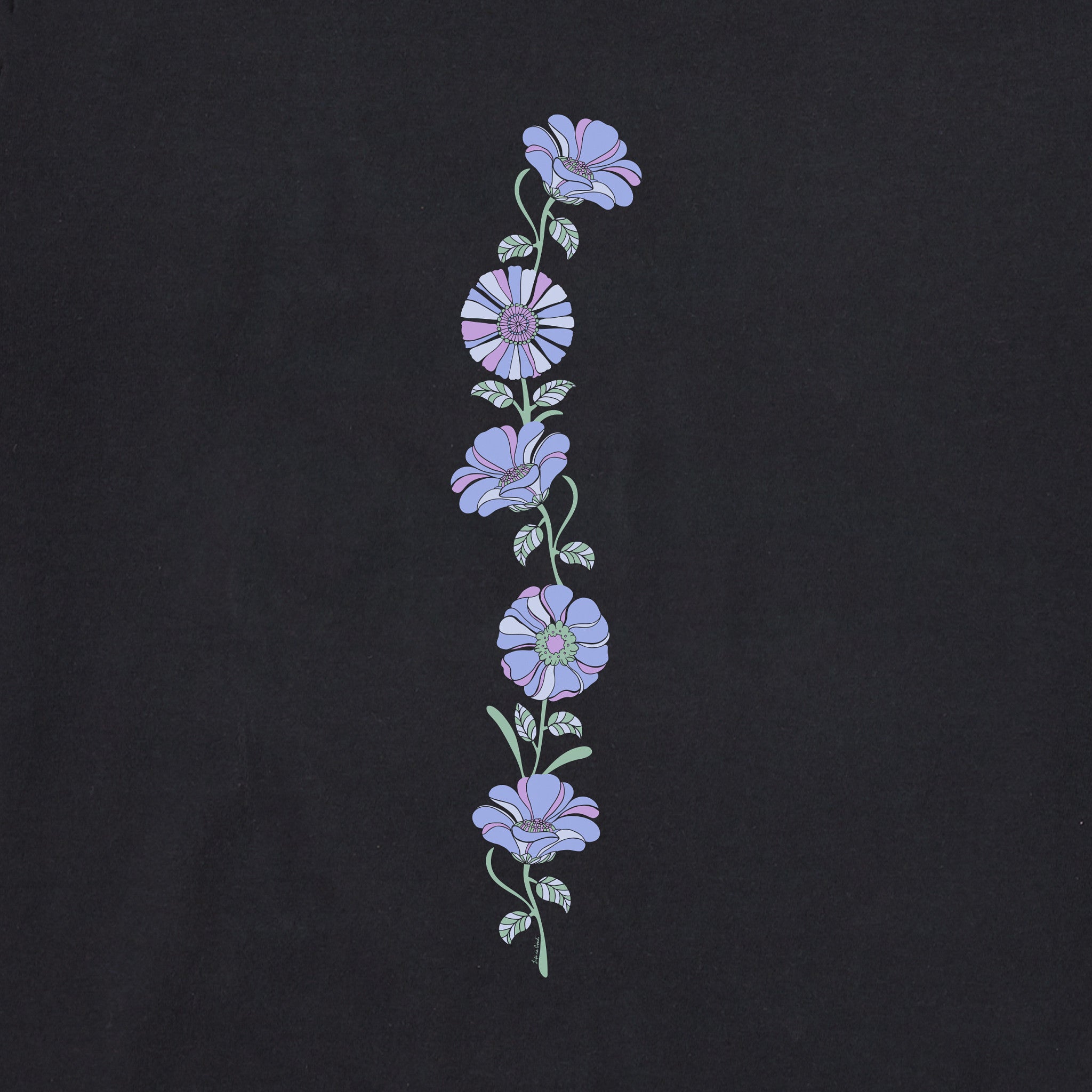 Women's Grow Through Retro Flowers Long Sleeve Crusher Tee