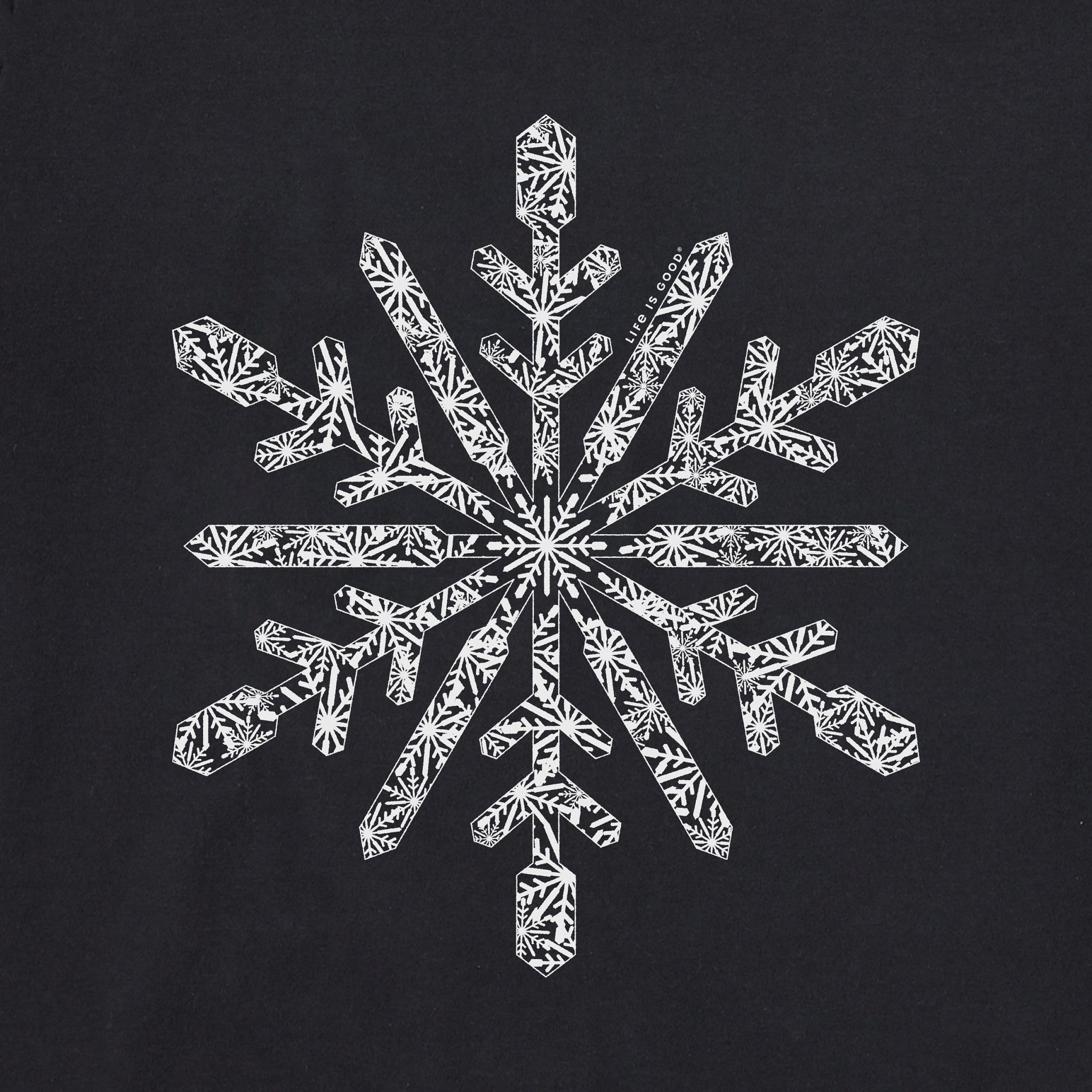 Women's Contrast Snowflake Long Sleeve Crusher Tee